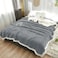 Fabienne Jacquard Sherpa Blanket Single Size 160x220cm Faux Fur Bed Blanket Reversible Warm Cashmere Blanket Grey for Throw Bed Sofa Travel Couch