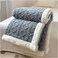 Fabienne Jacquard Sherpa Blanket Single Size 160x220cm Faux Fur Bed Blanket Reversible Warm Cashmere Blanket Grey for Throw Bed Sofa Travel Couch