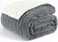 Fabienne Jacquard Sherpa Blanket Single Size 160x220cm Faux Fur Bed Blanket Reversible Warm Cashmere Blanket Grey for Throw Bed Sofa Travel Couch