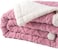 Fabienne Jacquard Sherpa Blanket Single Size 160x220cm Faux Fur Bed Blanket Reversible Warm Cashmere Blanket Pink for Throw Bed Sofa Travel Couch