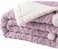 Fabienne Jacquard Sherpa Blanket King Size 220x240cm Faux Fur Bed Blanket Reversible Warm Cashmere Blanket Lilac for Throw Bed Sofa Travel Couch