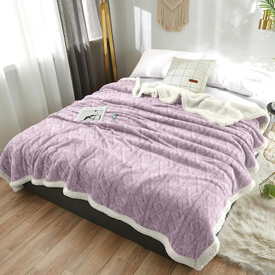 Buy Fabienne Jacquard Sherpa Blanket King Size 220x240cm Faux Fur