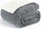 Fabienne Jacquard Sherpa Blanket King Size 220x240cm Faux Fur Bed Blanket Reversible Warm Cashmere Blanket Grey for Throw Bed Sofa Travel Couch