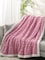 Fabienne Jacquard Sherpa Blanket King Size 220x240cm Faux Fur Bed Blanket Reversible Warm Cashmere Blanket Pink for Throw Bed Sofa Travel Couch