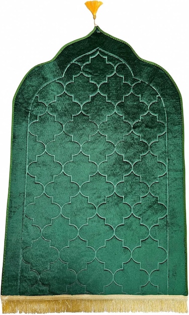 Embossed Dome Style Prayer Green 70x110 cm Mat Anti-Slip Velvet Top Islamic Prayer Mat New Design Sajadah Padded Prayer Rug for Men Women Eid Gift Ramadan