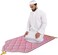 Embossed Dome Style Prayer Mat Pink Anti-Slip Velvet Top Islamic Prayer Mat New Design Sajadah Padded Prayer Rug for Men Women Eid Gift Ramadan 70x110 cm