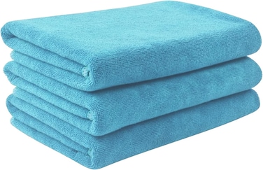 Fabienne 3-Pc Multipurpose Microfiber Towel Set Sky Blue 50x90cm Gym Towel, Hand Towel, Hair Towel, Car Cleaning Towel, Kitchen Towel Soft and Durable
