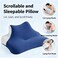 Multi-Function Memory Foam Pillow 40&times;60&times;23cm Lying Sleep Neck Support for Stomach Sleepers, Prone Support for Mobile Use &amp; Reading, Head Elevation Pillow with Cooling Washable Cover Navy Blue