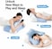 Multi-Function Memory Foam Pillow 40&times;60&times;23cm Lying Sleep Neck Support for Stomach Sleepers, Prone Support for Mobile Use &amp; Reading, Head Elevation Pillow with Cooling Washable Cover Navy Blue
