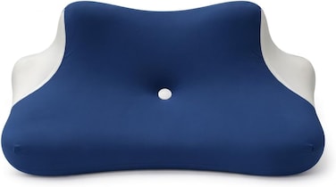 Multi-Function Memory Foam Pillow 40&times;60&times;23cm Lying Sleep Neck Support for Stomach Sleepers, Prone Support for Mobile Use &amp; Reading, Head Elevation Pillow with Cooling Washable Cover Navy Blue