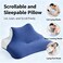 Multi-Function Memory Foam Pillow 40&times;60&times;23cm Lying Sleep Neck Support for Stomach Sleepers, Prone Support for Mobile Use &amp; Reading, Head Elevation Pillow with Cooling Washable Cover Ash Grey