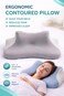Multi-Function Memory Foam Pillow 40&times;60&times;23cm Lying Sleep Neck Support for Stomach Sleepers, Prone Support for Mobile Use &amp; Reading, Head Elevation Pillow with Cooling Washable Cover Ash Grey