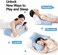 Multi-Function Memory Foam Pillow 40&times;60&times;23cm Lying Sleep Neck Support for Stomach Sleepers, Prone Support for Mobile Use &amp; Reading, Head Elevation Pillow with Cooling Washable Cover Ash Grey