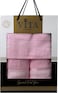 3-Piece Turkish Cotton Towel Set Lightweight Bath Towel Hand &amp; Face Towels Gift Set Soft, Absorbent, Gift-Ready Box Set of Towels in Stripe Border Design Pink
