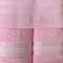 3-Piece Turkish Cotton Towel Set Lightweight Bath Towel Hand &amp; Face Towels Gift Set Soft, Absorbent, Gift-Ready Box Set of Towels in Stripe Border Design Pink