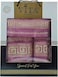3-Piece Turkish Cotton Towel Set Lightweight Bath, Hand &amp; Face Towels Gift Set Soft, Absorbent, Gift-Ready Box Set of Towels in Golden Jacquard Border Designs Purple/Gold