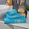 3-Piece Turkish Cotton Towel Set Lightweight Bath, Hand &amp; Face Towels Gift Set Soft, Absorbent, Gift-Ready Box Set of Towels in Golden Jacquard Border Designs Turquoise /Gold