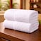 Pack of 2 Cotton Bath Towels White 70x140cm 600 GSM Large Premium Quality Cotton Towel Highly Absorbent and Durable Hotel Spa Luxury Bathroom Towel