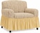 Jacquard Fabric Stretchable One Seater Sofa Cover Beige