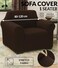 High Stretch 1 Seater Sofa Cover Brown Soft Brushed Fabric Couch Cover Full Coverage Furniture Protector Slipcover One Seater Fits on Standard and Recliner Sofa 80-120cm Size