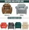 Stretch Fit 4-Seater Sofa Cover Dust Blue Soft Brushed Fabric Couch Cover Full Coverage Furniture Protector Slipcover Four Seater Fits on Standard and Recliner Sofa 235-300cm Size