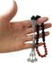 Prayer Beads 33 Natural Stone Aqeeq/Agate Tasbih 8mm with Box and Metallic Tassel Ideal for Gift Ramadan Eid Black/Red