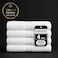 4-Pc Premium Face Towels 33x33 cm 100% Cotton Wash Cloths 13x13" Soft &amp; Absorbent Small Towel Dual Border Design Dish Towels Multipack Set for Bathroom, Dining, Gym, Hotel &amp; Spa