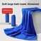 2-Pc Over-Sized Beach Towel 100x200cm Microfiber Extra Large Bath Sheet Pool Towel Yoga Towel Spa Towel Soft, High Absorption and Quick-Drying Blue/White