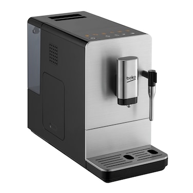 Beko Espresso Coffee Machine - Steam Nozzle, 19 bar, 1.5L Removable Water Tank, One touch single or double espresso, Auto Rinse, Milk Frother, Stainless Steal - CEG5311X