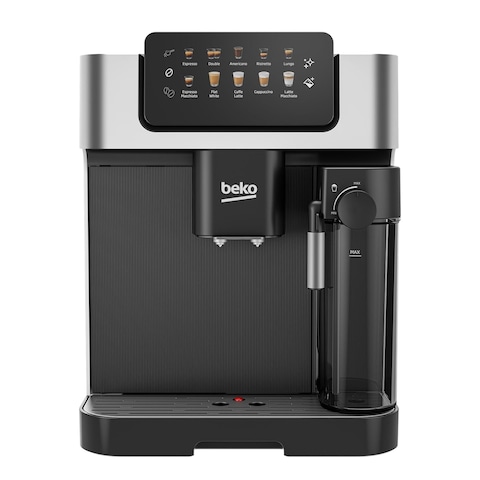 BEKO Automatic Bean to Cup Espresso coffee machine with 1350W, 19 Bar, LCD display, 2L removeable tank, 2 Adjustable Nozzles, Cup Heater - CEG7304X