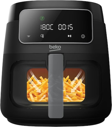 Beko ExpertFry Hot Air Fryer XXL, 7.6 L Capacity, 1750W, Touch Control Panel, 9 Preset Programs - Defrost, French Fries, Chicken, Grill, Skewer, Bake, Dehydrate, Roast - FRL3374B