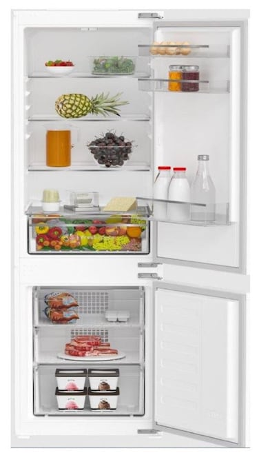 Indesit Built in Double door Fridge - Freezer bottom 271 L White  BIINS54 1281 ME