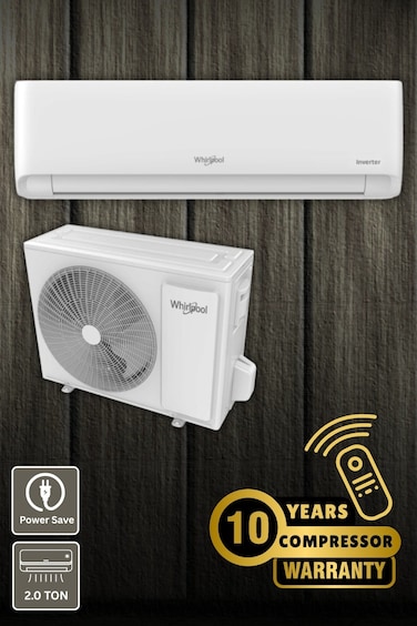 Whirlpool 2.0T Split AC with Inverter Compressor, 6th Sense Technology, Jet Cool Function, 4 Way Swing Airflow,Built In Airpurification System, Temprature Control Sensor, Sleep &amp; Power Save Mode, ESMA 2**, 10 Years Warranty on Compressor  WMVOA240 (No Installation included)