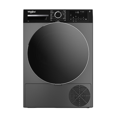 Whirlpool 9kg Heat Pump Dryer, WDH 092S SBME, Silver,6th Sense, SteamCure, 1200RPM, 15 Drying cycles, Made in Turkey