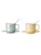 2-Piece 150ml Personalized Colorful Ceramic Mugs Cup With Saucer And Spoon
