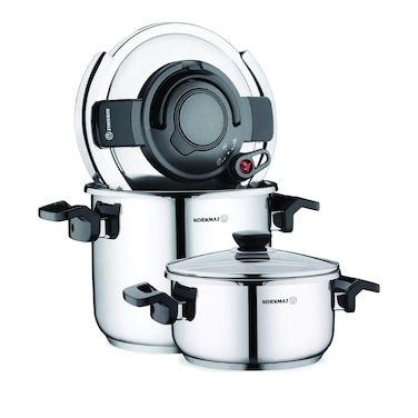 Korkmaz Alessa 4 Piece Pressure Cooker Set    Turkish pressure cooker Stainless Steel   KA178