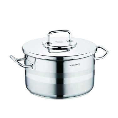 Korkmaz Astra2 Casserole 30x18 / 12.5 L   Induction Pot for Cooking   Turkish Stainless Steel Cookware - KA2028