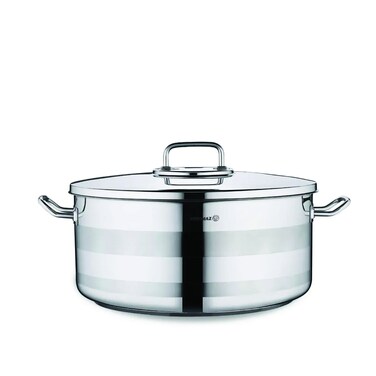 Korkmaz Astra2 Casserole 40x25 / 31 L   Induction Pot for Cooking   Turkish Stainless Steel Cookware - KA2031