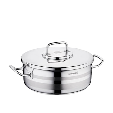 Korkmaz Astra2 Low Casserole 32x13 / 10.25 L   Induction Base Satinless Steel Pot