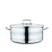 Korkmaz Astra2 Low Casserole 28x10 / 6 L   Induction Pot for Cooking   Turkish Stainless Steel Cookware - KA2040