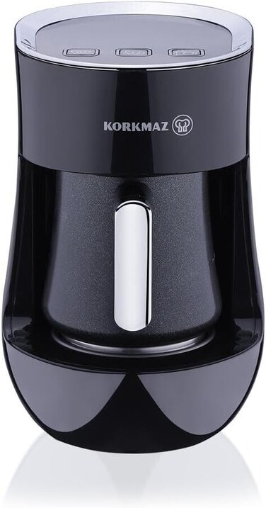 Korkmaz Otantik Coffee Machine And Kahve Machine With Automatic Sensor Which Prevents To Overflow And Stops When Out Of Water, 3 Cup Coffee Capacity, 700 Watt Power, A865-04 Black