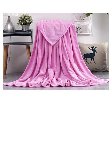 Light weight Extra Soft Single Size Solid Flannel Fleece Throw Blanket all season Fleece Blanket 150x200cm 100% Polyester-Pink