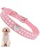NALACAL Bling Crystal Dog Cat Collars, Rhinestone Cat Collar PU Leather Collar Chic Diamond Studded Pet Collar Glittering Bling Collars Adjustable Sparkle Collar for Small Medium Pet Dog Cat(M)
