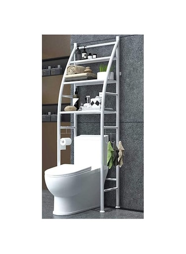 Dubai Gallery Toilet Cabinet Shelving Kitchen Bathroom Space Saver Shelf Organizer White 91 X 7 X 28Cm