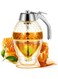 Honey Dispenser with Stand Honey Container, Acrylic Syrup and Sugar Jar Pot, No Drip Honey Dispenser with High Capacity, Easy Works, Great for Syrup, Sugar, Sauces, Condiments, Handy Stopper - 1Pcs