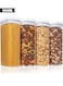Airtight Food Storage Containers Set with Lock Lids Pantry Organization Plastic Storage Jar Storage Tank for Cereal Coffee Sugar Moisture Proof BPA Free &amp; Stackable Design (4PCS 1800ml)
