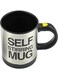 Automatic Electric Self Stirring Mug Coffee Mixing Drinking Cup Silver-Black