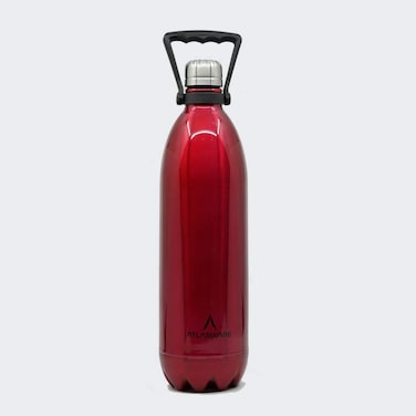 Atlasware 2000ml Stainless Steel Vacuum Flask &ndash; Double Wall Insulated, Leak-Proof, Hot &amp; Cold Water Bottle, Red