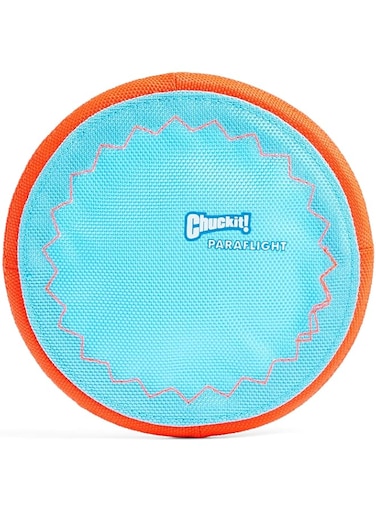 Chuckit! Paraflight Flying Disc Dog Toy, Small (6.75"), Orange and Blue