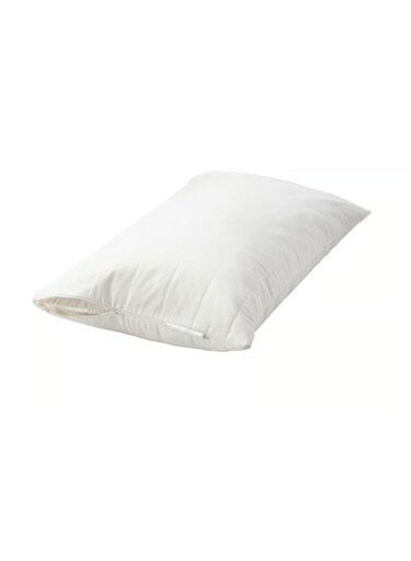 Cotton Polyester Pillow Protector with Zip, White, 50x80 cm